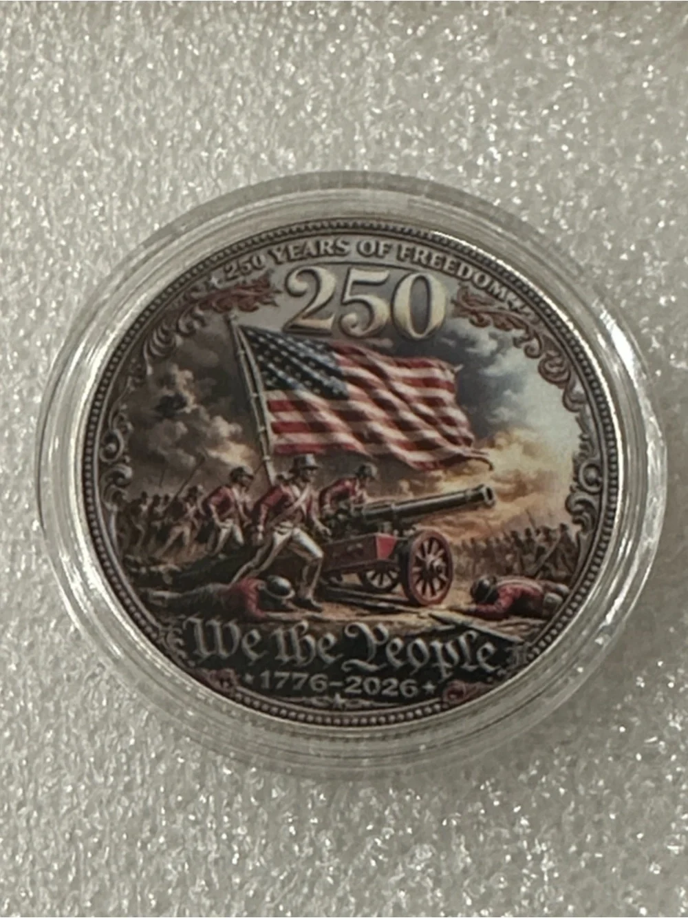 Independence Semiquincentennial Commemorative Coin - Red, White, Blue
